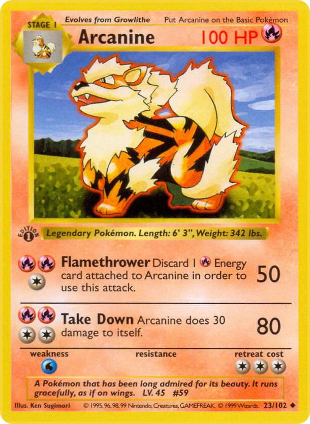 Arcanine Base Set (Shadowless) (BSS)