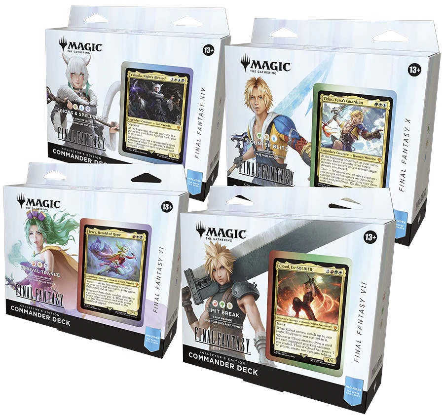 Collector’s Edition Commander Decks (4 Decks: FFVI, FFVII, FFX, FFXIV)