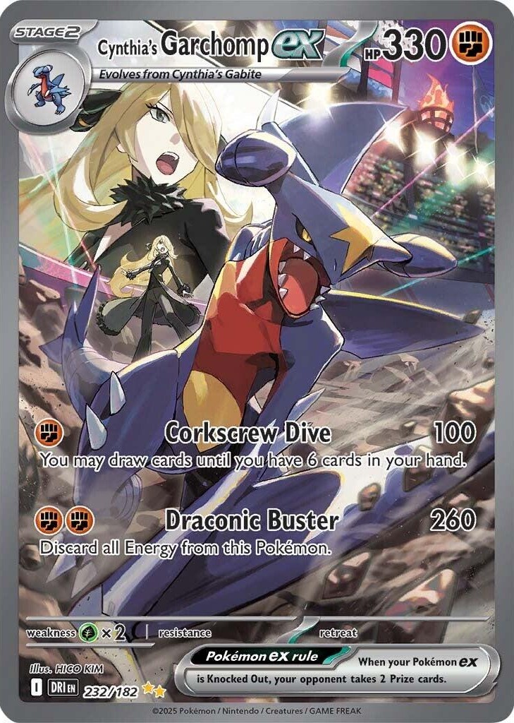 10. Cynthia's Garchomp ex – Scarlet & Violet: Destined Rivals Cynthia's Garchomp ex Destined Rivals