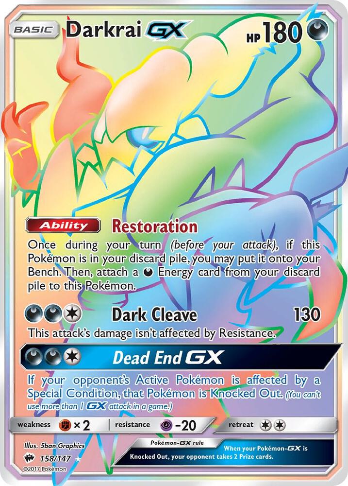 Darkrai GX Secret #158 (Secret Rare) - Burning Shadows Darkrai GX (Secret) - SM - Burning Shadows (SM03)