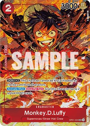 10. Monkey D. Luffy (Alternate Art - Red Super Rare) Monkey.D.Luffy (024) (Parallel) - Romance Dawn (OP01)