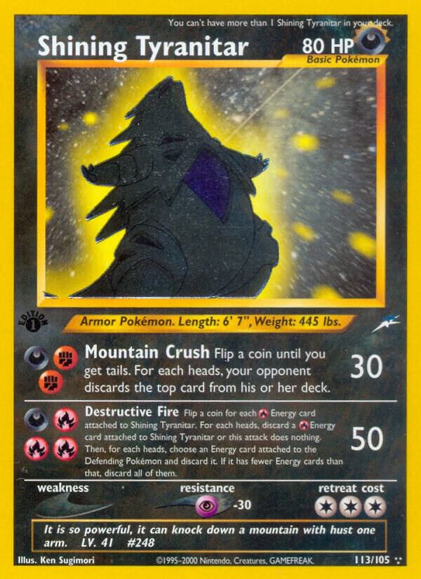 Shining Tyranitar (113) Neo Destiny (Secret Rare)