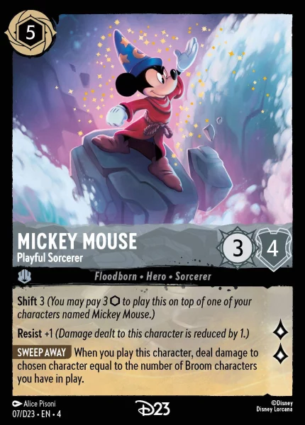 mickey mouse cards - playful sorcerer Mickey Mouse – Playful Sorcerer – D23 Promo