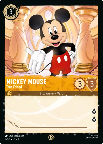 mickey mouse cards - true friend no text Mickey Mouse – True Friend – Disney Lorcana Promo Cards