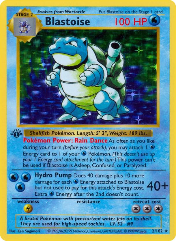 Blastoise #2 Base Set (Shadowless) 1st Edition
