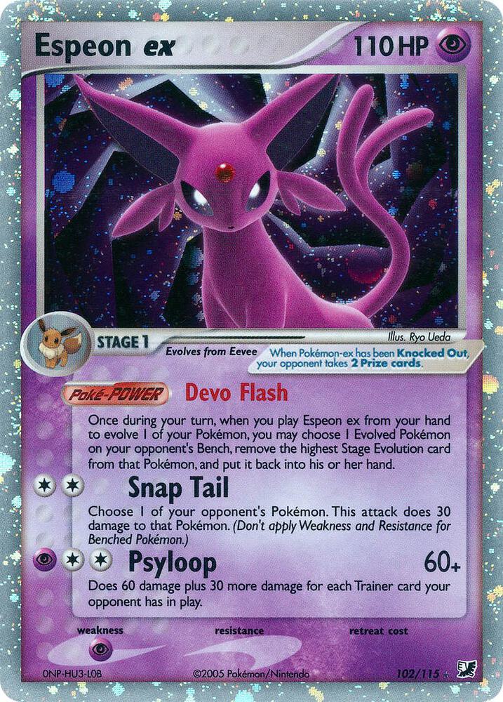 Espeon ex #102 Unseen Forces (Ultra Rare)