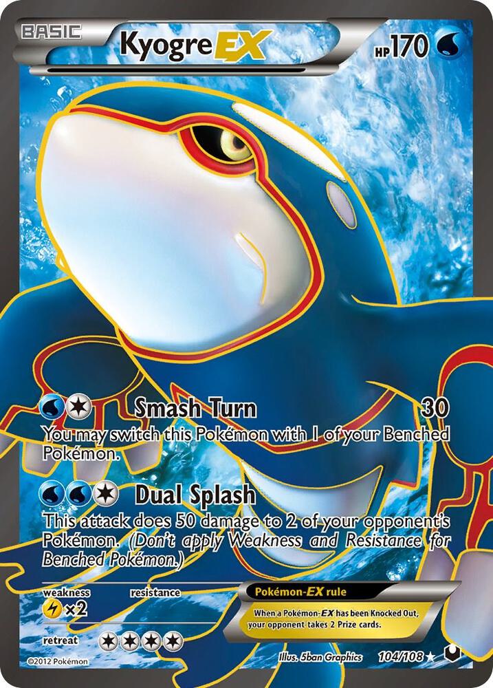 Kyogre EX 104 (Full Art) Dark Explorers (Ultra Rare)
