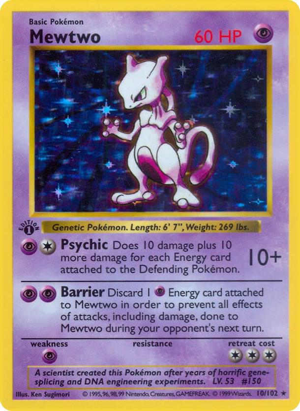 Mewtwo (10) Base Set (Shadowless) (Holo Rare)
