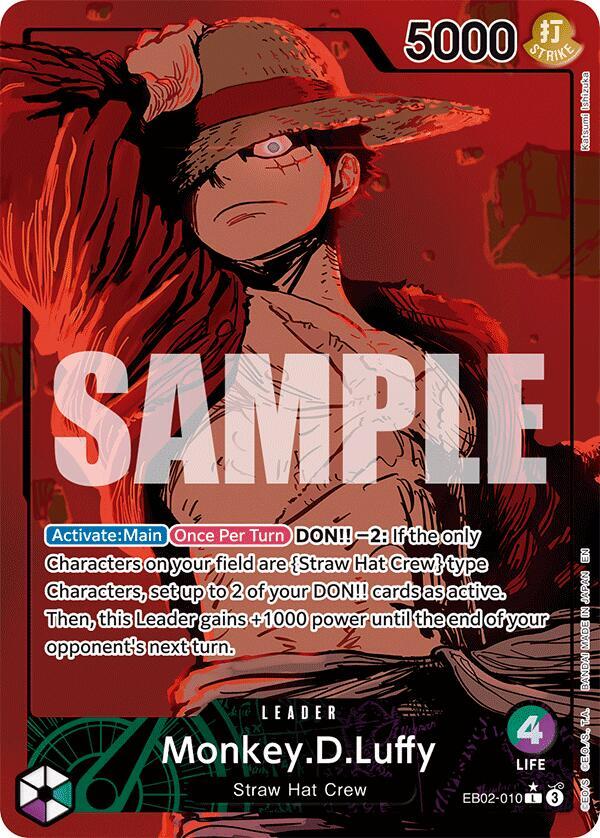 Monkey.D.Luffy EB02 010 (Alternate Art) Extra Booster Anime 25th Collection (Leader)
