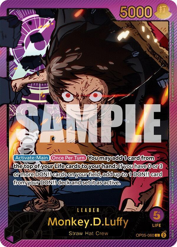 Monkey.D.Luffy OP05 060 (SPR) Extra Booster Anime 25th Collection (Leader)