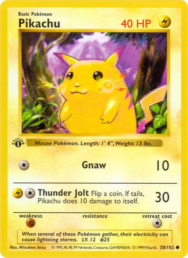 Pikachu #58 Base Set (Shadowless)