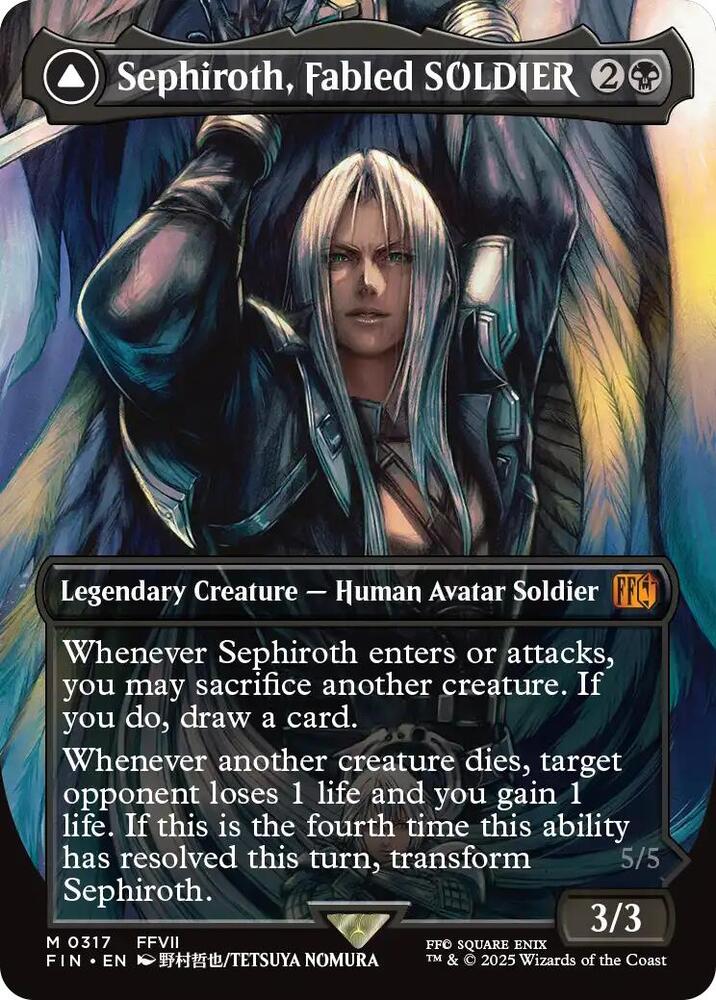 Sephiroth Fabled SOLDIER (Borderless) #317 FRONT