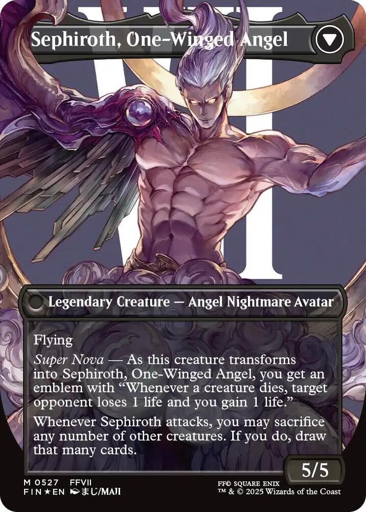 Sephiroth, Fabled SOLDIER (Borderless) (Surge Foil) #527 BACK