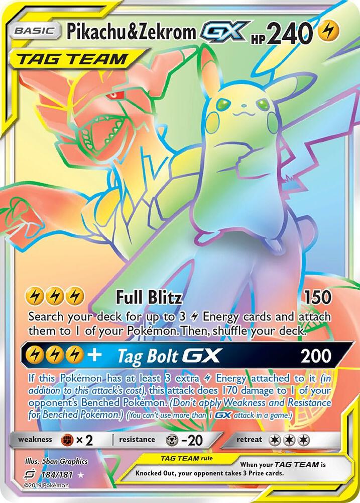 Pikachu & Zekrom GX #184