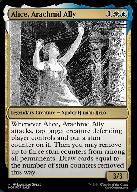 Alice, Arachnid Ally Through the Omen Paths MTG