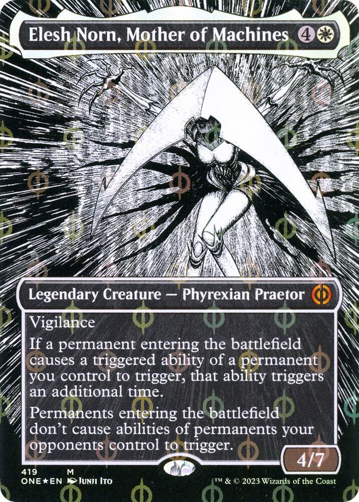 Elesh Norn, Mother of Machines (Borderless) (Step and Compleat Foil) #419
