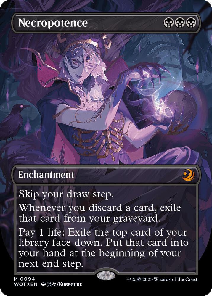 Necropotence (Anime Borderless) (Confetti Foil) Wilds of Eldraine