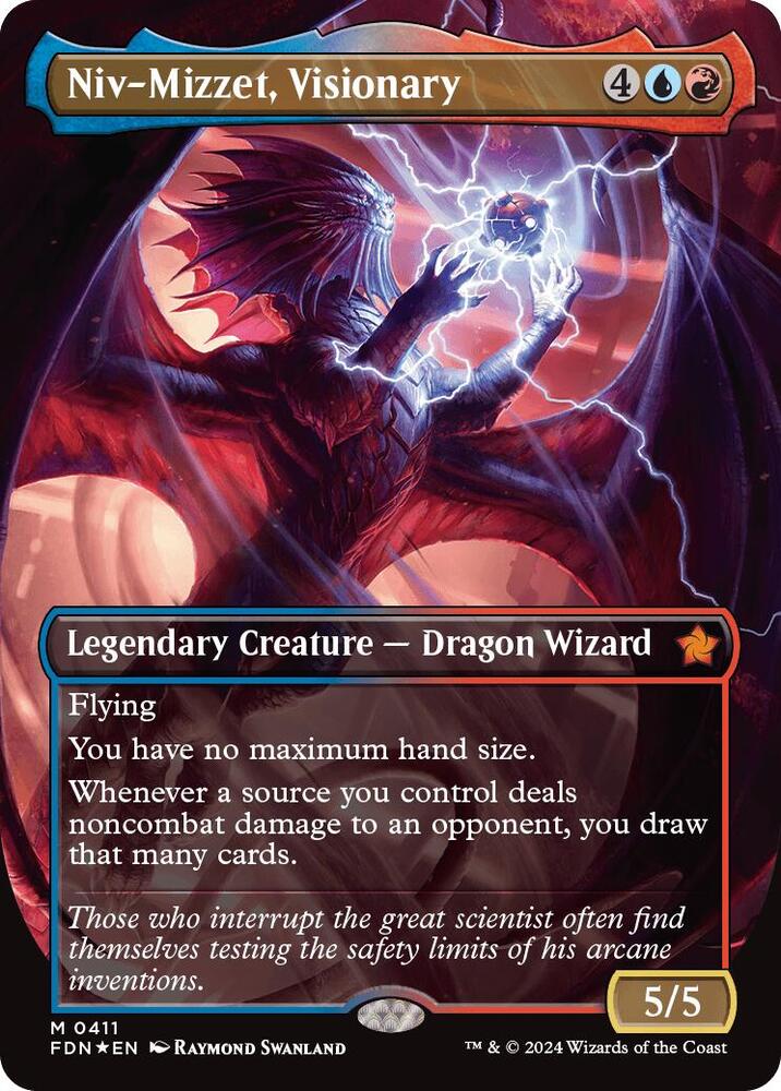 Niv Mizzet, Visionary (Borderless) (Mana Foil) Foundations