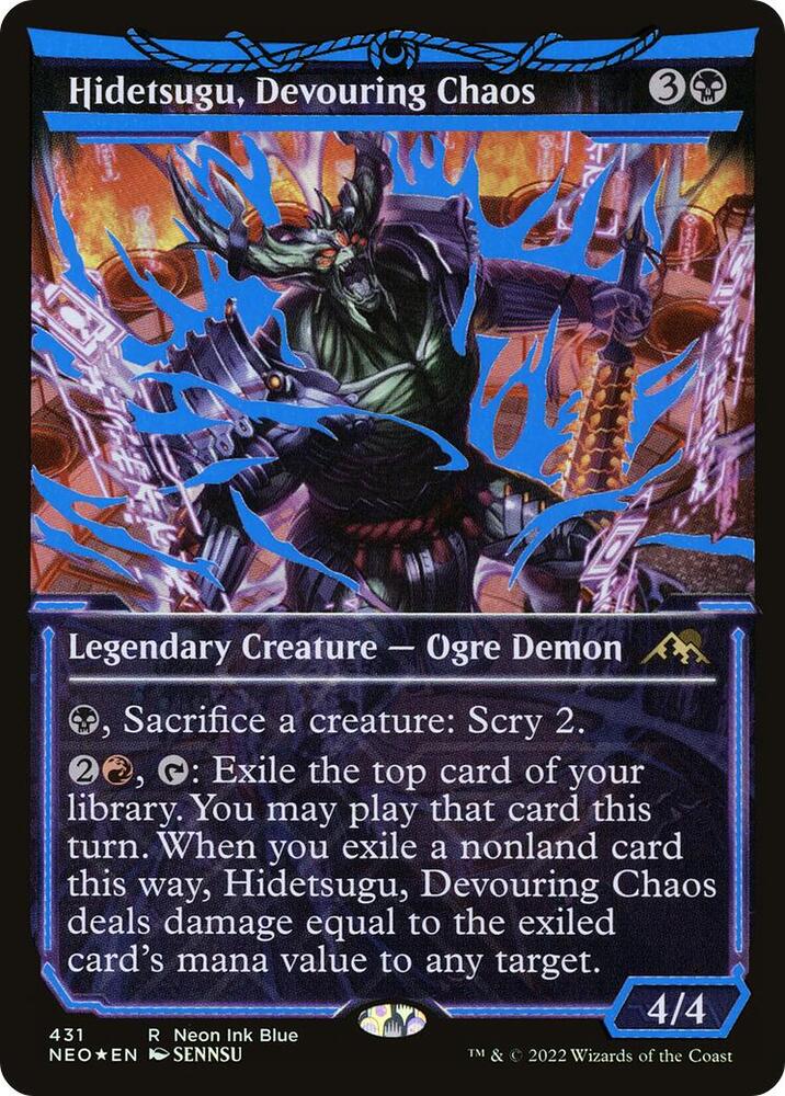 Hidetsugu, Devouring Chaos (Neon Blue) Kamigawa Neon Dynasty