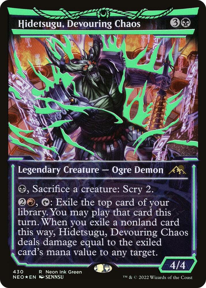 Hidetsugu, Devouring Chaos (Neon Green) Kamigawa Neon Dynasty