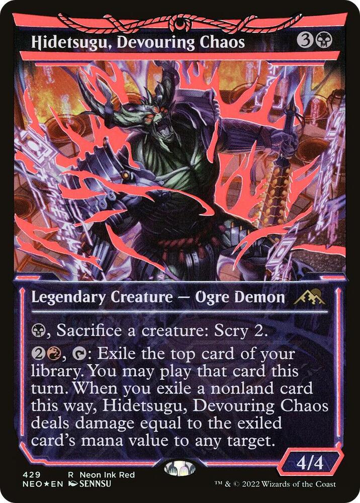 Hidetsugu, Devouring Chaos (Neon Red) Kamigawa Neon Dynasty
