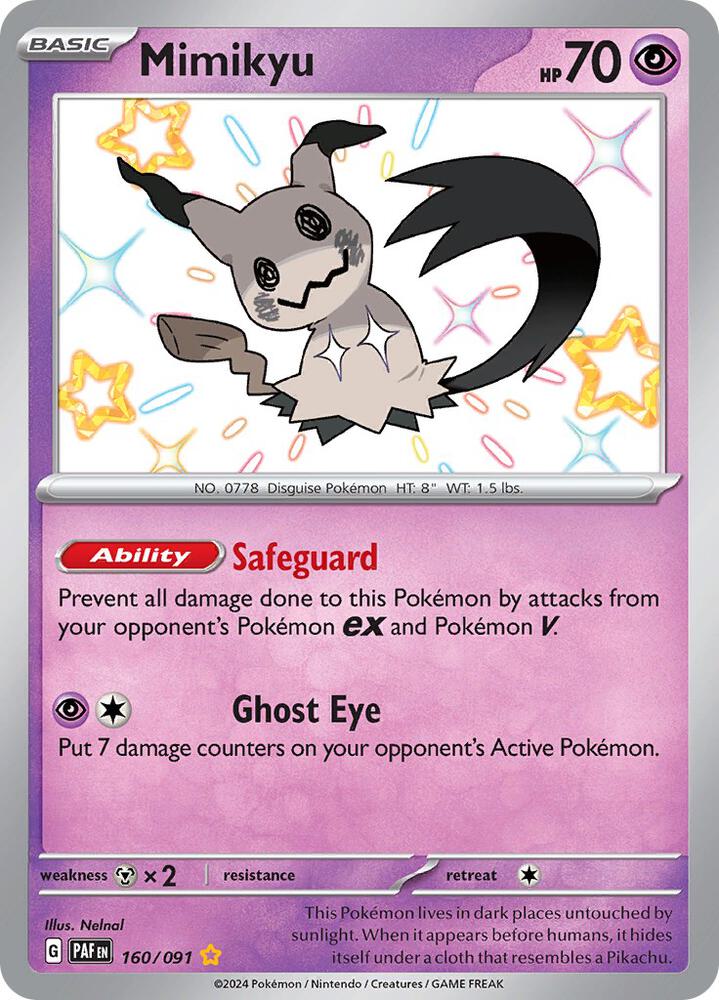 Mimikyu 160 Shiny Rare Paldean Fates