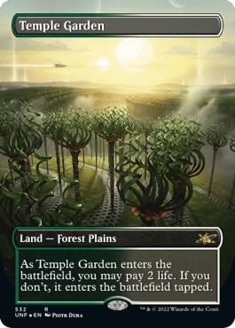Temple Garden (Borderless) (Galaxy Foil) Unfinity