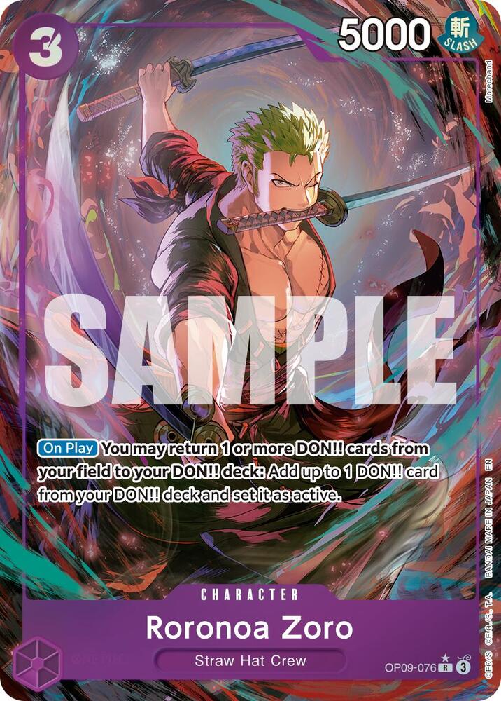 Roronoa Zoro OP09 076 (Alternate Art) Premium Booster The Best Vol. 2