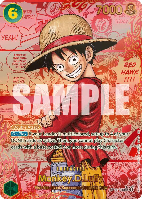 Monkey.D.Luffy (118) (Red Super Alternate Art) Carrying On His Will (OP13)