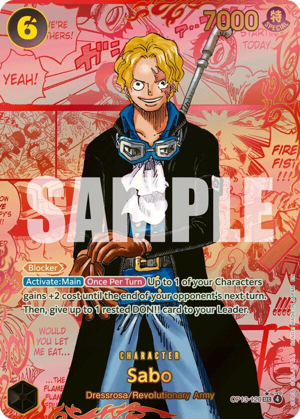 Sabo (120) (Red Super Alternate Art) Carrying On His Will (OP13)