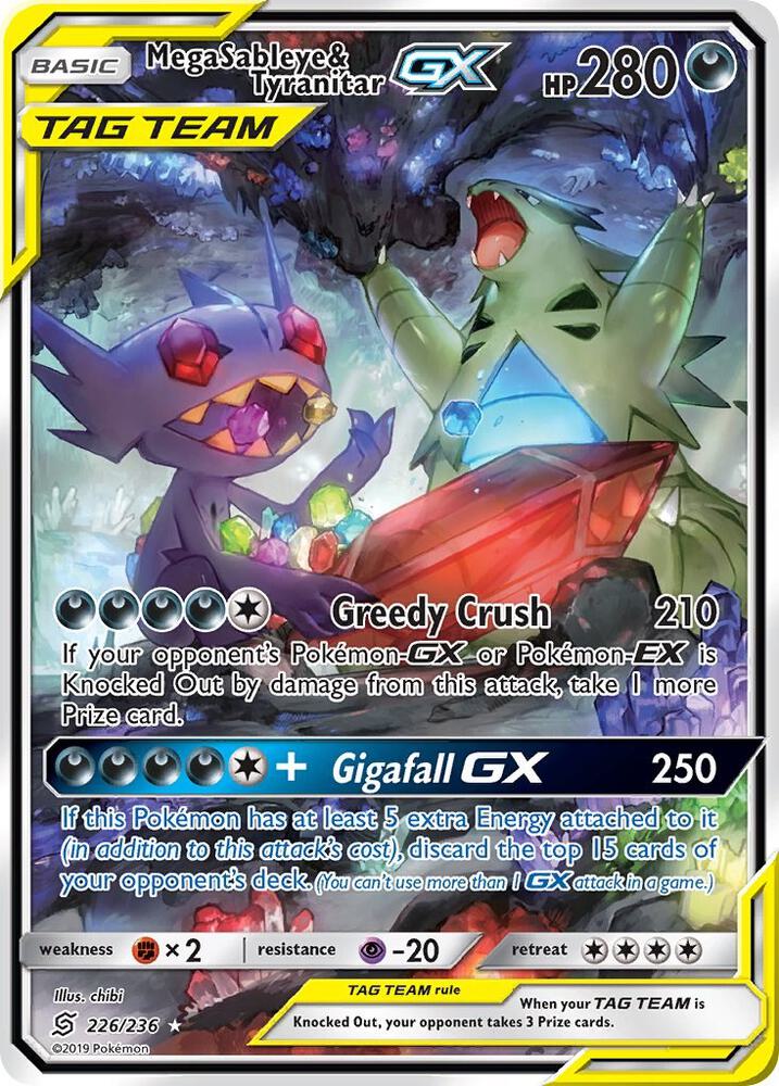 Mega Sableye & Tyranitar GX (Alternate Full Art) #226 Unified Minds