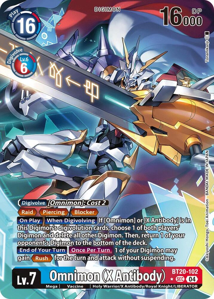 Omnimon (X Antibody) (Alternate Art) #BT20 102 SEC Release Special Booster 2.5