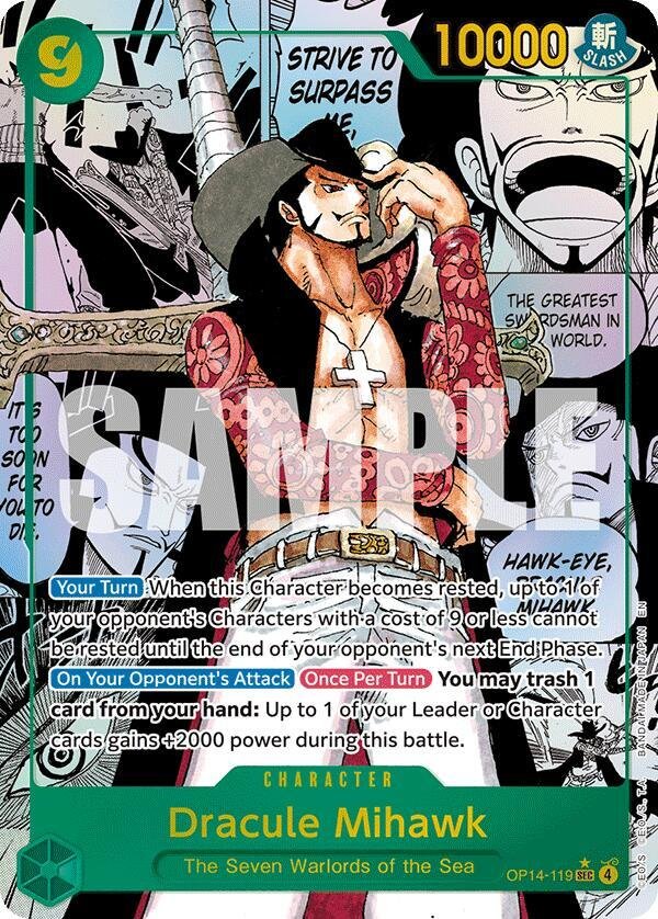 Dracule Mihawk (Manga) The Azure Sea's Seven (OP14)