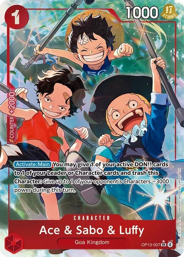 Ace & Sabo & Luffy (Alternate Art) Carrying On His Will (OP13)
