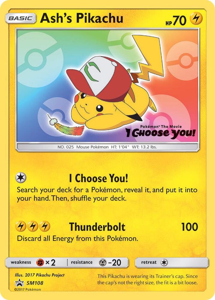 Ash's Pikachu SM108 SM Promos