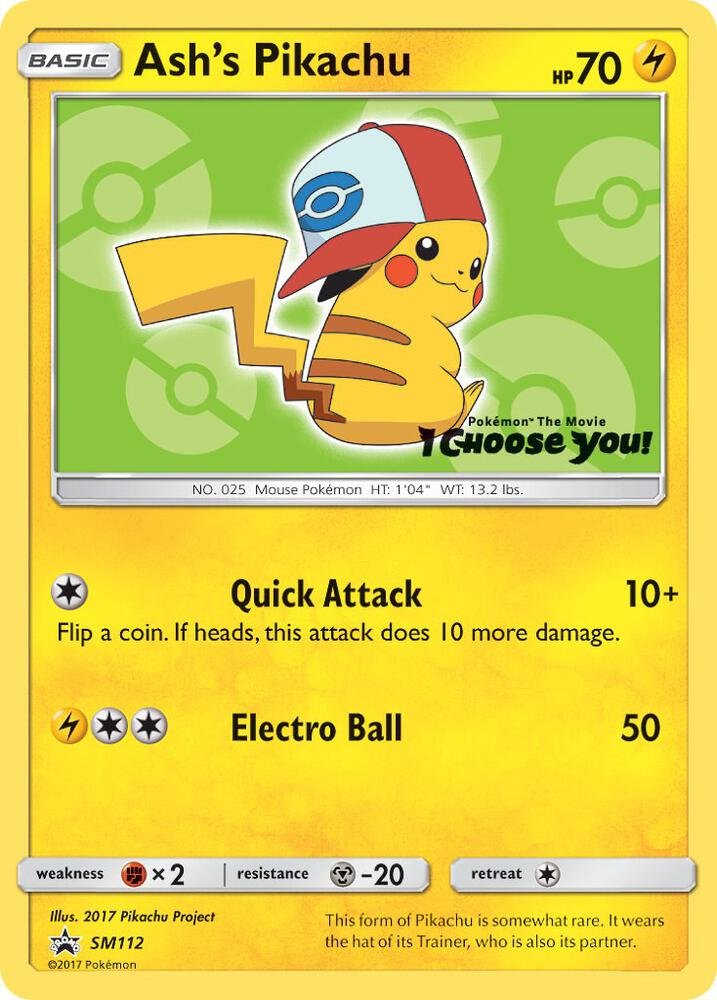 Ash's Pikachu SM112 SM Promos