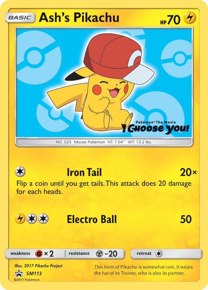 Ash's Pikachu SM113 SM Promos