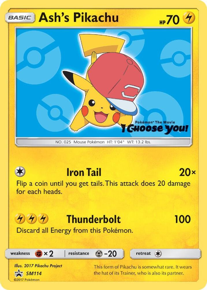 Ash's Pikachu SM114 SM Promos