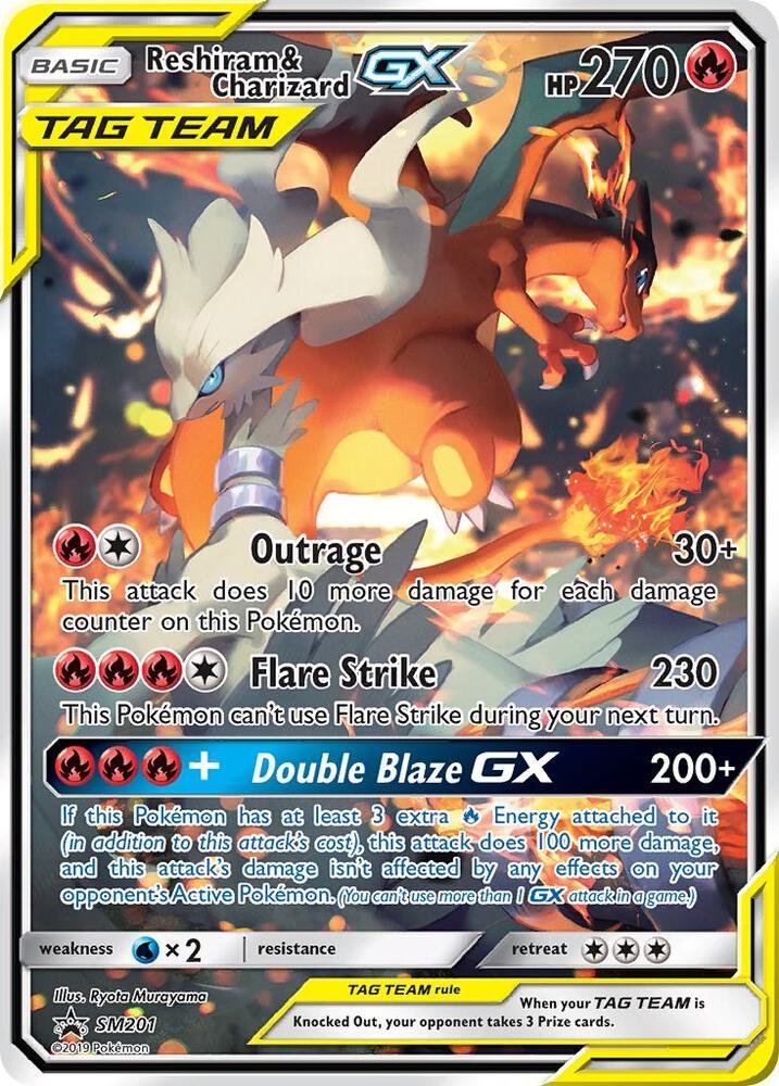 Reshiram & Charizard GX SM201