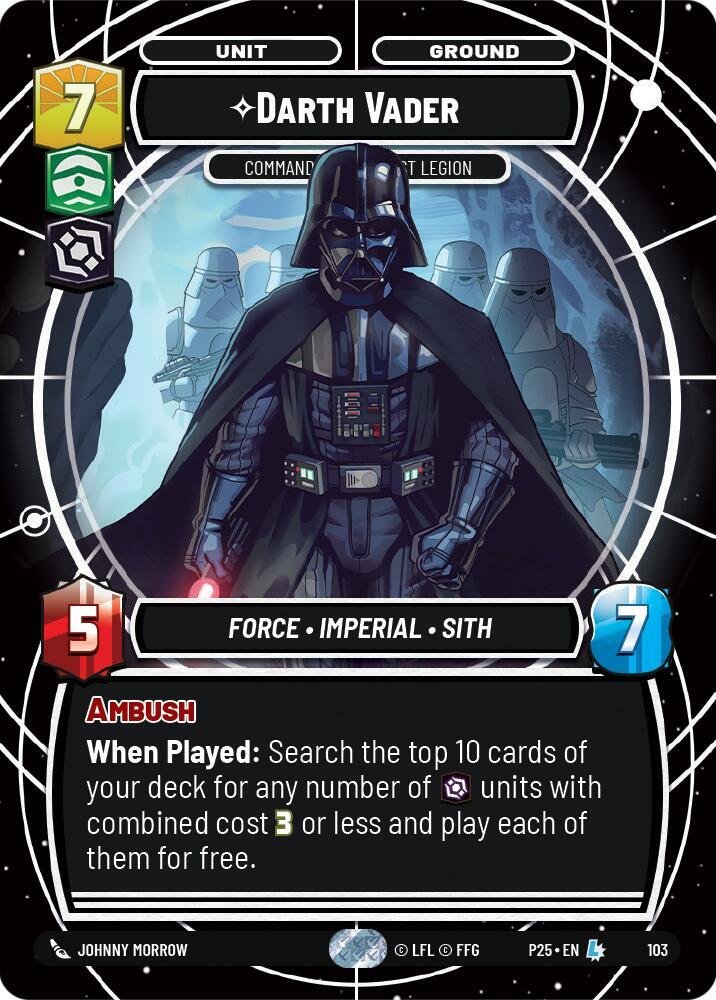 Darth Vader Commanding the First Legion Organized Play Promos