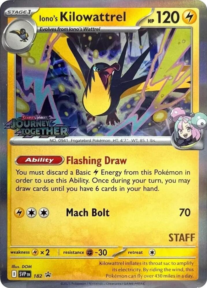 Iono Kilowattrel 182 Prerelease Staff