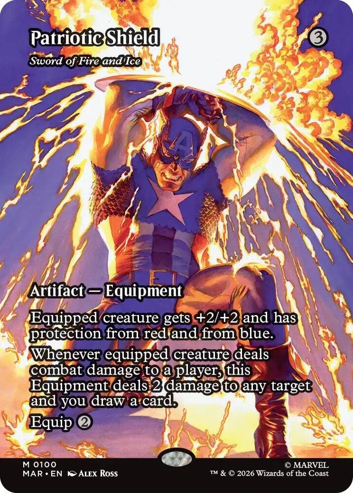 Patriotic Shield Sword of Fire and Ice (Borderless)