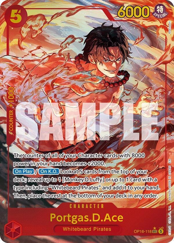 Portgas.D.Ace (118) (Alternate Art) The Time of Battle (OP16)