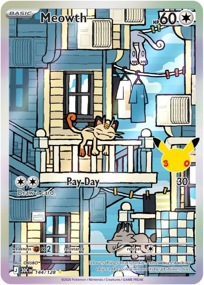 Meowth 144 Pokemon 30th Celebration