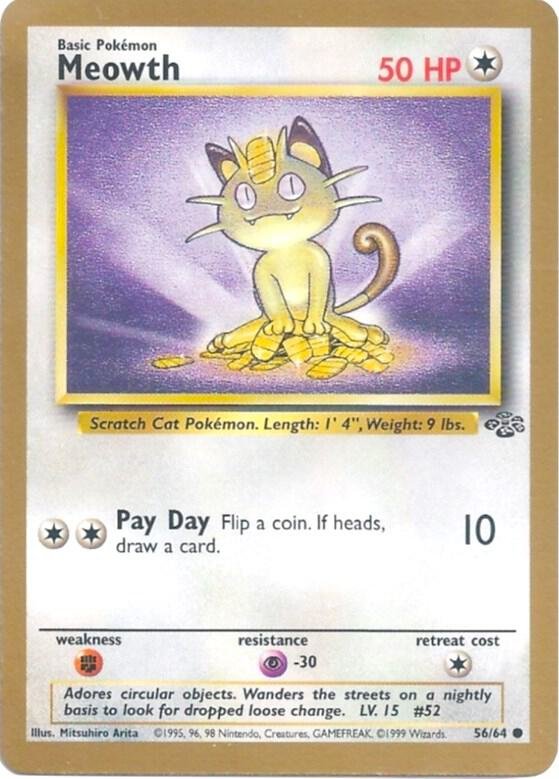 Meowth 56 Gold Bordered Promo