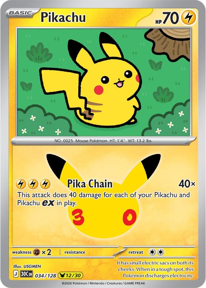 Pikachu 034 30th Celebration
