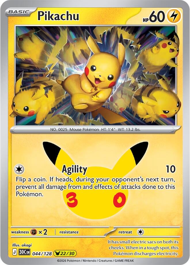 Pikachu 044 30th Celebration