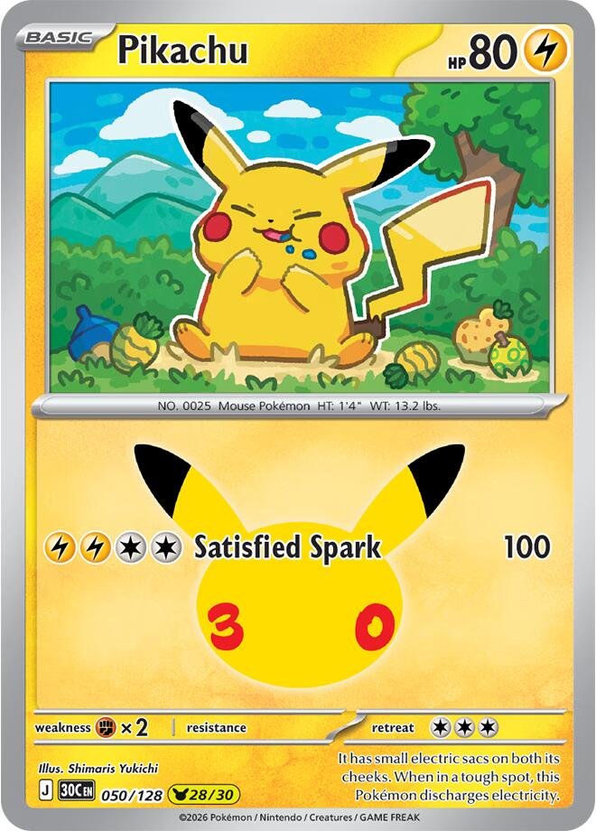 Pikachu 050 30th Celebration