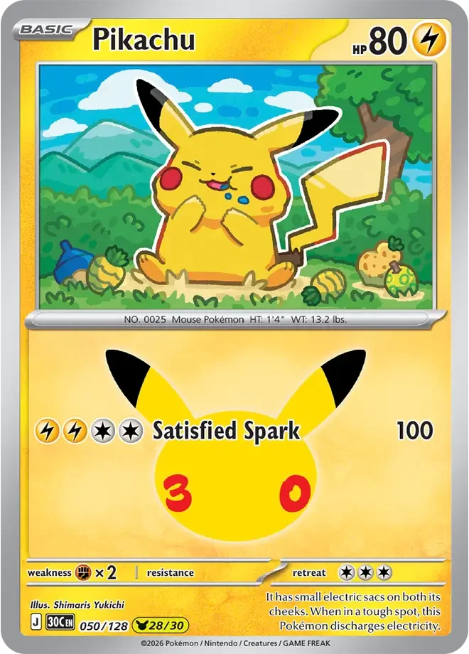Pikachu 050 30th Celebration