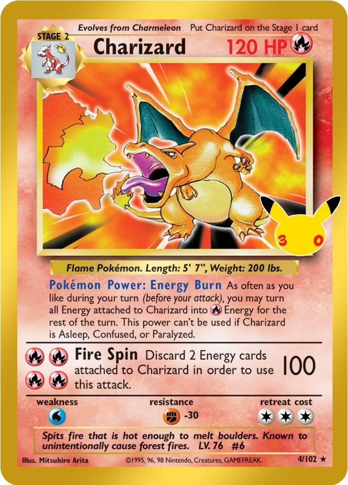 Charizard 4 30th Celebration Classic Collection